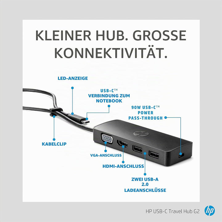 HP 7PJ38AA USB-C Reisehub G2