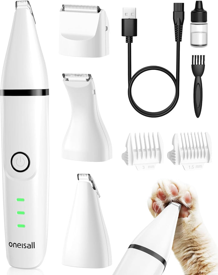 oneisall 3 in 1 Schermaschine Katze Hunde Set, Leise Katzenrasierer Profi Haarschneidemaschine für K