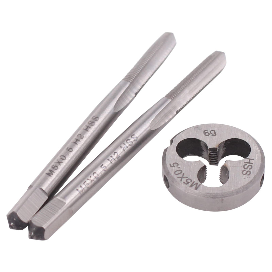 Doo Engy M5 x 0,5 Schneideisen HSS mit 2 tlg Handgewindebohrer Feingewinde Gewindebohrer Set