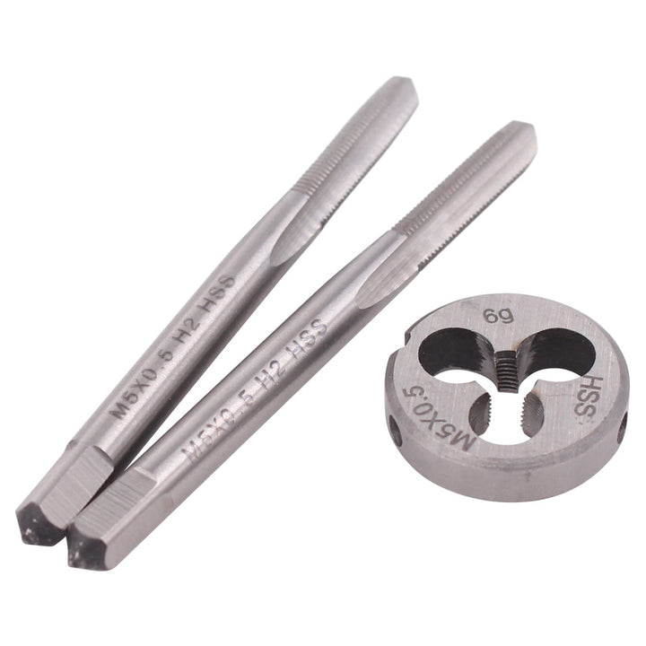Doo Engy M5 x 0,5 Schneideisen HSS mit 2 tlg Handgewindebohrer Feingewinde Gewindebohrer Set