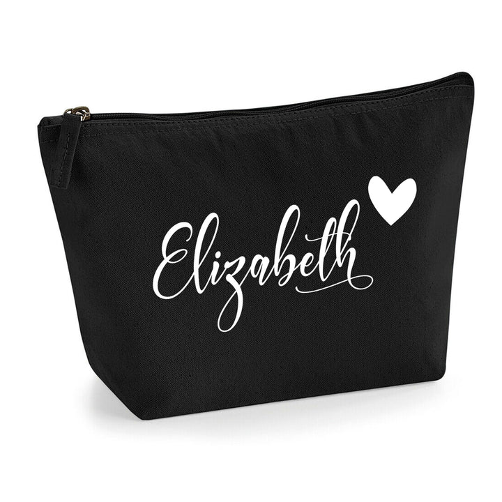 Personalisiert Name Initialen im Herz Design Kosmetiktasche Damen Schminktasche für Handtasche Makeu