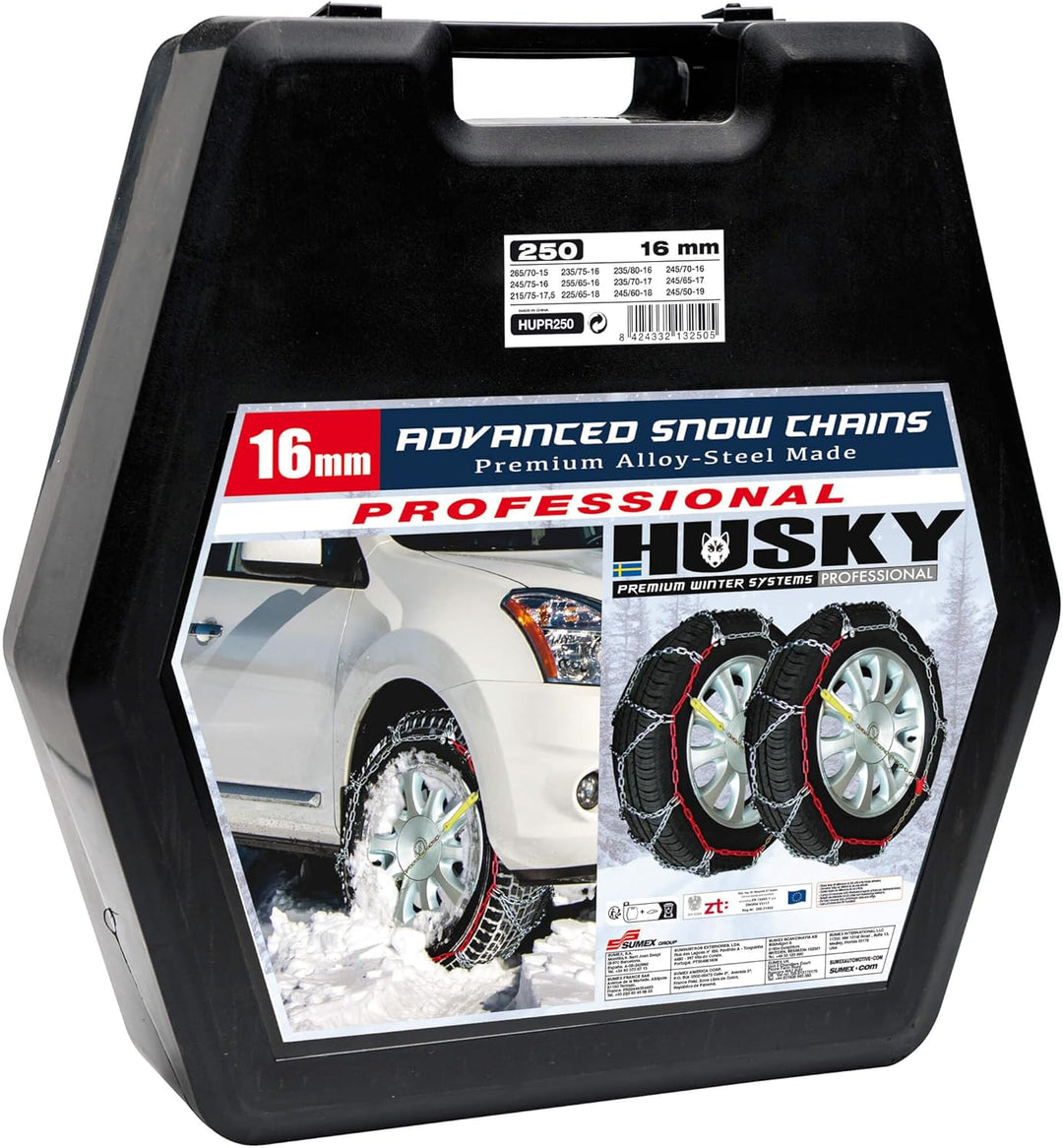 SUMEX HUPR250 4WD Husky Professional Schneeketten 16 mm HUPR250 Metall, 16 mm, HUPR250 Metall, 16 mm