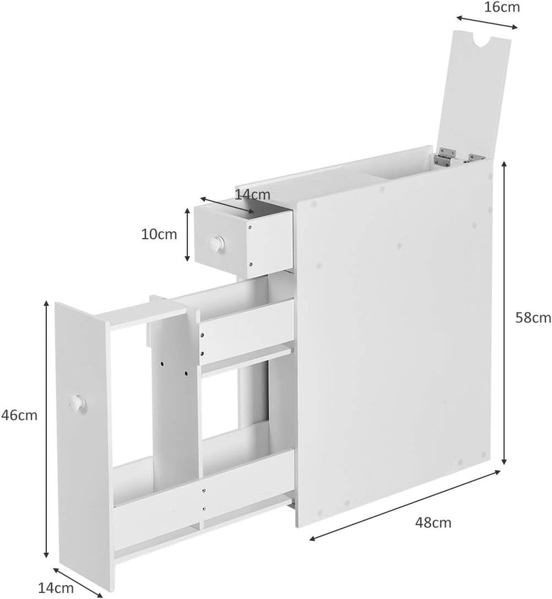 GIANTEX Nischenschrank Nischenregal, Badezimmerschrank Schubladenschrank mit 2 Schubladen, Seitensch