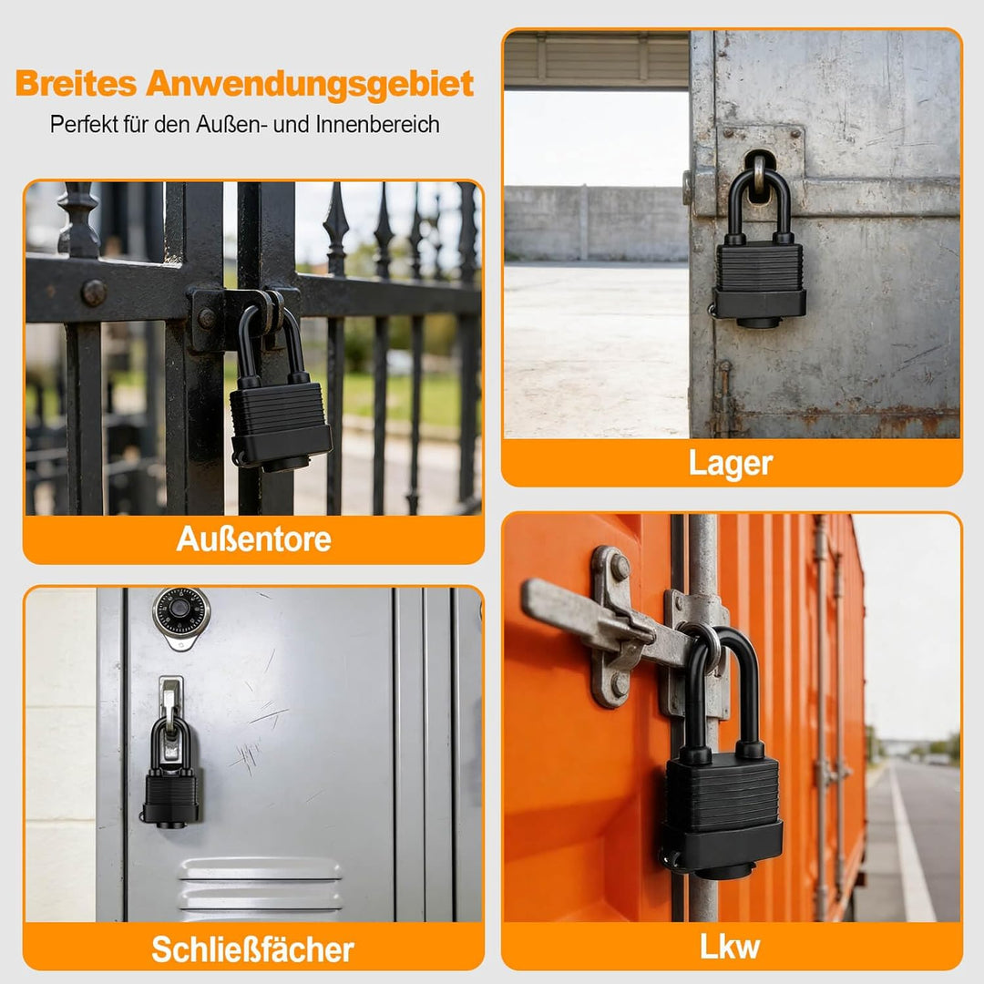 Vorhängeschloss Gleichschliessend Wetterfest Wasserdicht Padlock Schloss Sicherheitsschloss Schlösse