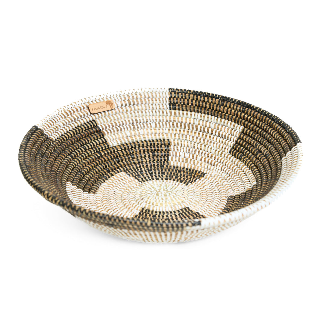 YAADU Grosse Runde Schale - Geflochtene Obstschale mit 40cm Durchmesser, Handgemachte Brotschale, Af