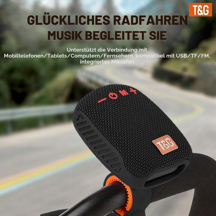 T&amp;G Tragbarer Bluetooth-Fahrrad-Lautsprecher: wasserdichter kabelloser Mini-Lautsprecher mit Fahrrad