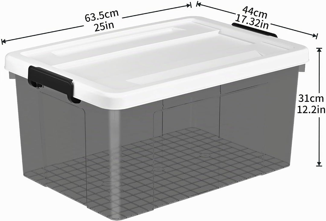 Cetomo 65L*3 Plastic Storage box, Tote box,Organizing Container with Durable Lid and Secure Latching