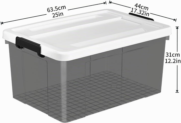 Cetomo 65L*3 Plastic Storage box, Tote box,Organizing Container with Durable Lid and Secure Latching