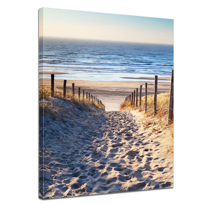 Bilderdepot24 Bild auf Leinwand | Schöner Weg zum Strand H-III in 50x60 cm als Wandbild | Wand-deko