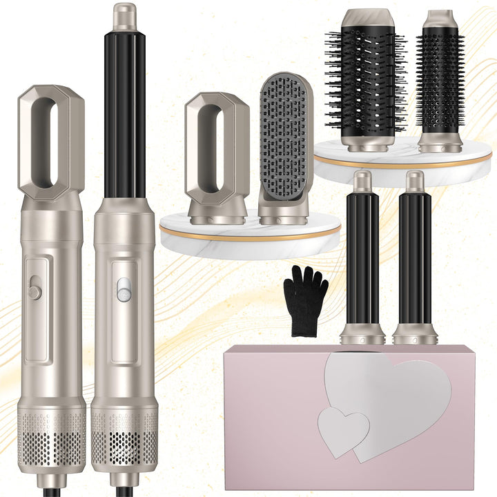 UKLISS Hairstyler 6 in 1 Airbrush Haarstyler | Pro Air Styler Set - 1000W Rundbürstenföhn, Air Curle