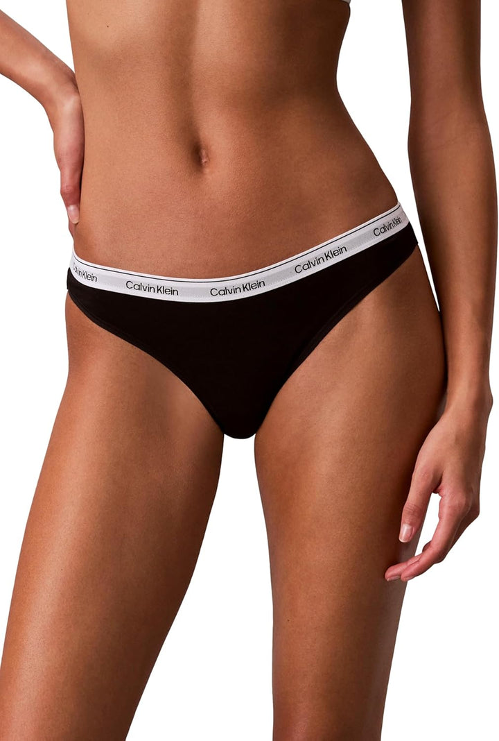 Calvin Klein Damen 3er Pack Slips Bikini Form Baumwolle mit Stretch, Schwarz (Black/Black/Black)