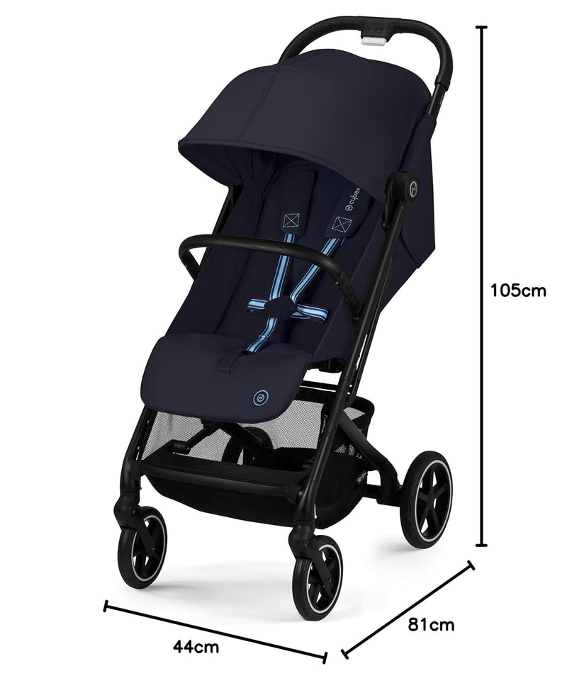 Cybex Gold Kinderwagen Beezy mit One-Pull Harness, Ab Geburt bis ca. 4 Jahre (max. 22 kg), Kompakt u