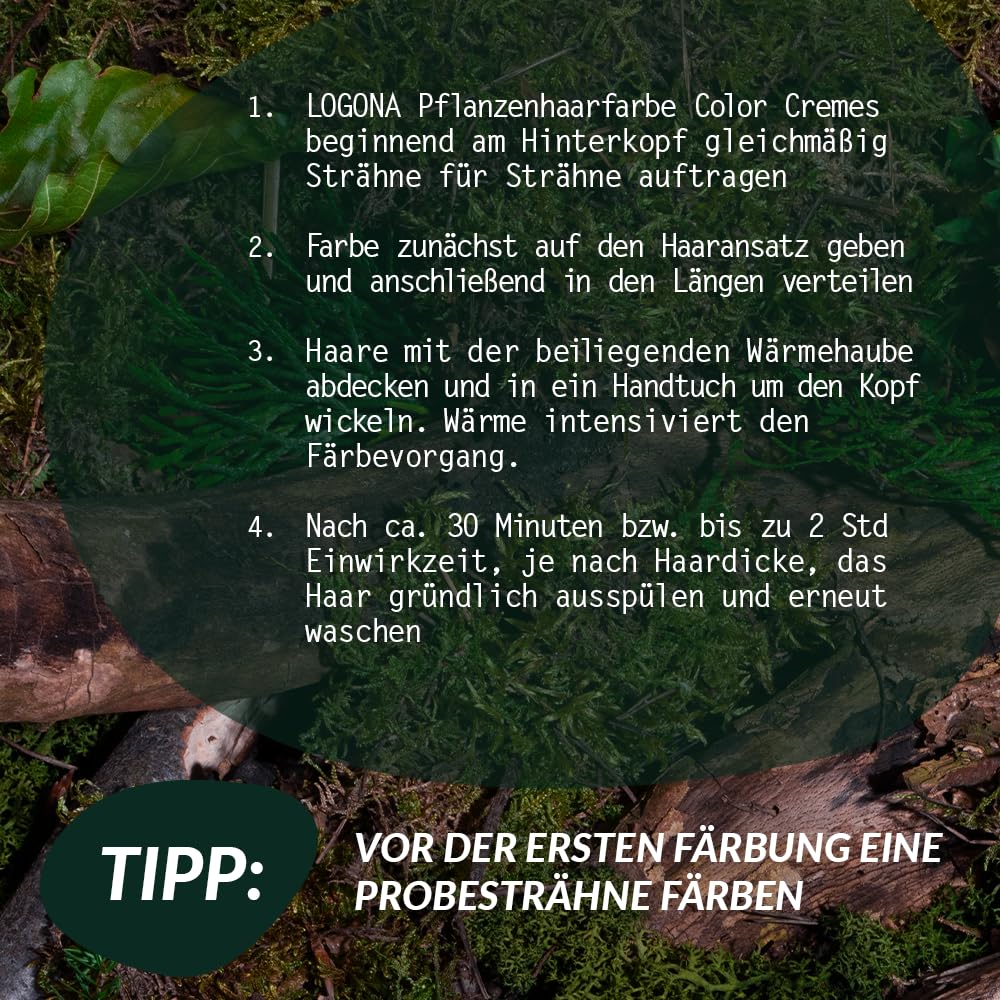 LOGONA Naturkosmetik Pflanzen-Haarfarbe Creme 240 Nougatbraun, Braune Natur-Haarfarbe mit Henna, Bra