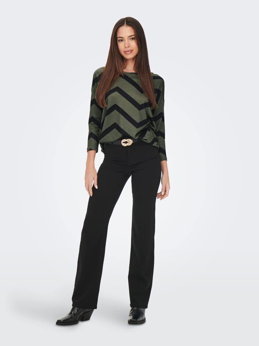 ONLY Female Top ONLELCOS Top | Top XS Deep Depths/Aop:geisha Black Zig Zag, XS Deep Depths/Aop:geish