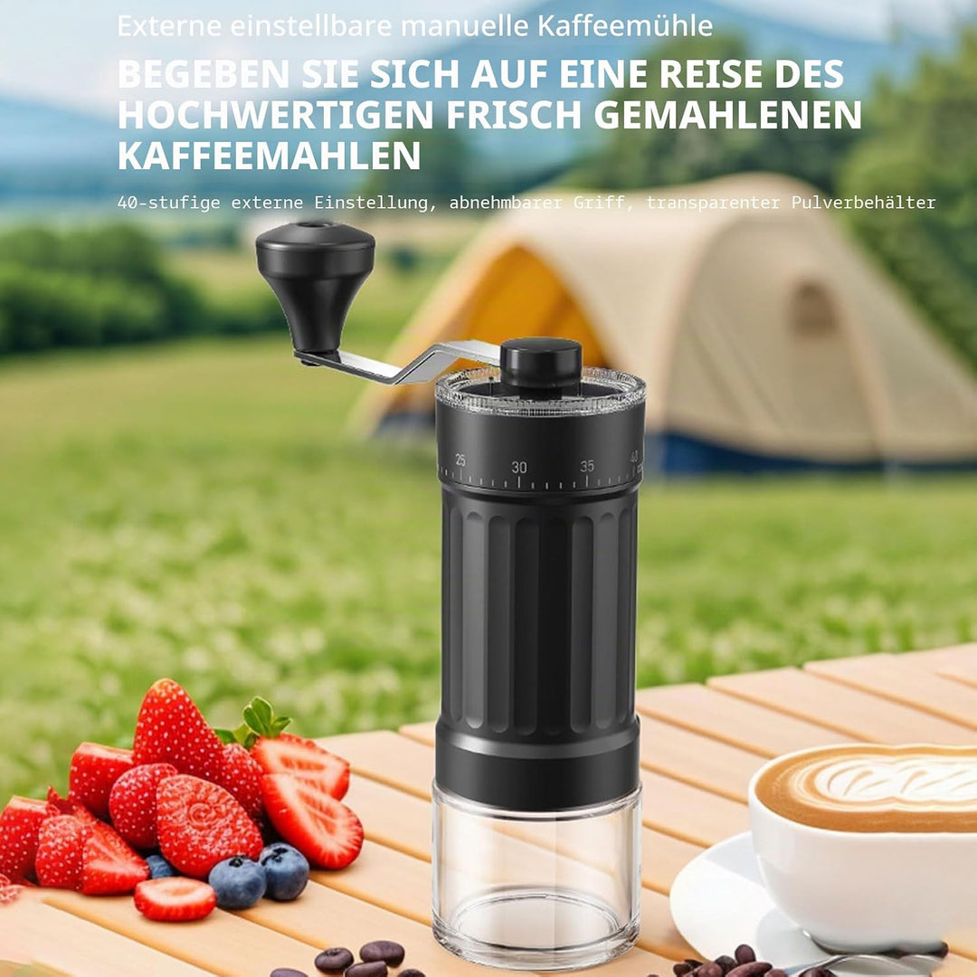 Irishom Manuell Kaffeemühle 40 Grössengrössen Einstellungen Keramik 2.0 Burr tragbar für Heimbüro od