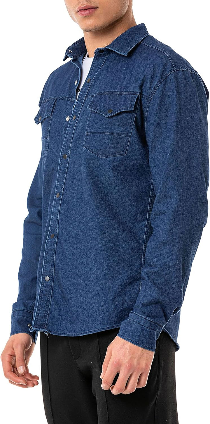 Red Bridge Herren Hemd Jeanshemd Freizeithemd Premium Denim Chest Pocket XL Dunkelblau, XL Dunkelbla