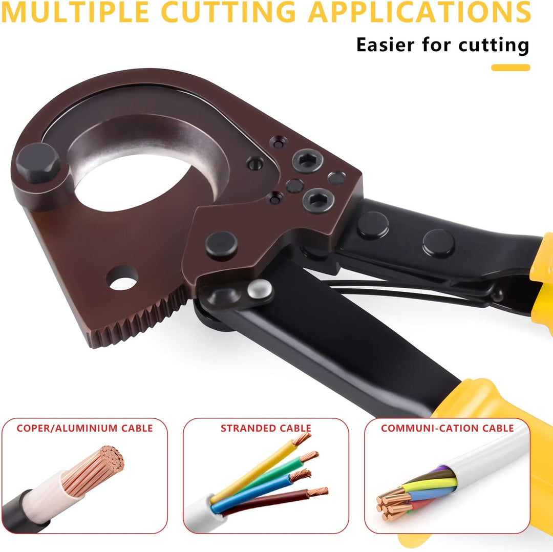 Flytuo Ratschen-Kabelschneider, robustes Werkzeug für Aluminium, Kupfer und elektrische Drähte bis 2