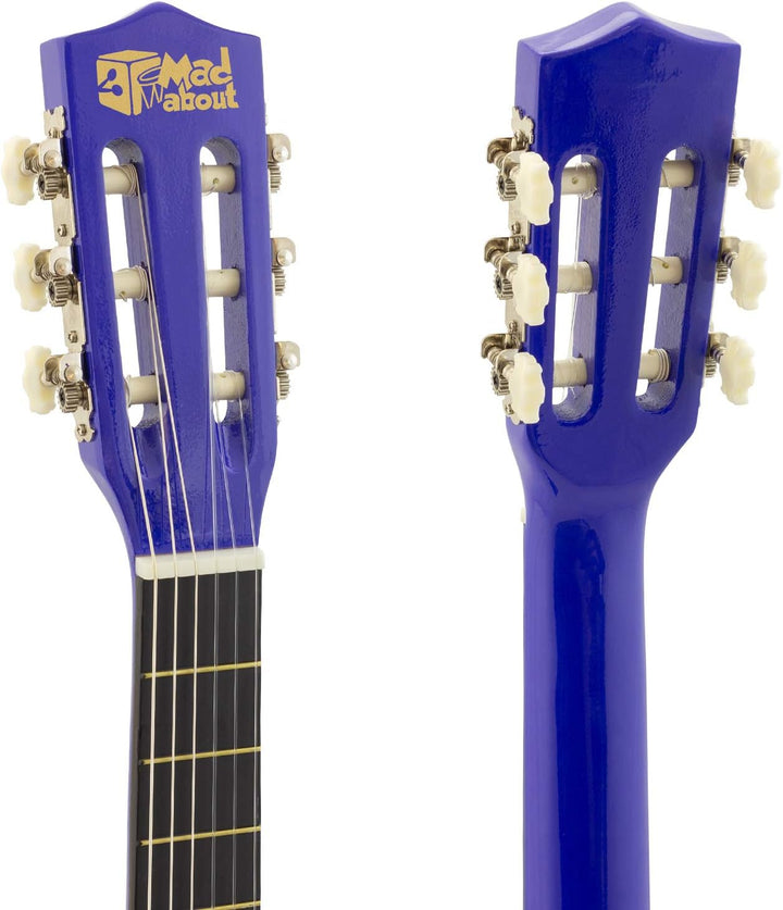 TIGER MA-CG04, 1/4 Klassische Gitarre, Blau, farbenfrohe Spanische Gitarre, mit Tragetasche, Gurt, P
