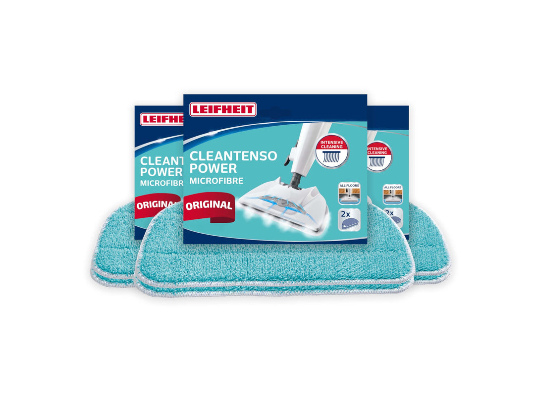 Leifheit 6er Set Ersatzpads Dampfreiniger CleanTenso Power 2.0, Dampfbesen Wischbezug für eine poren