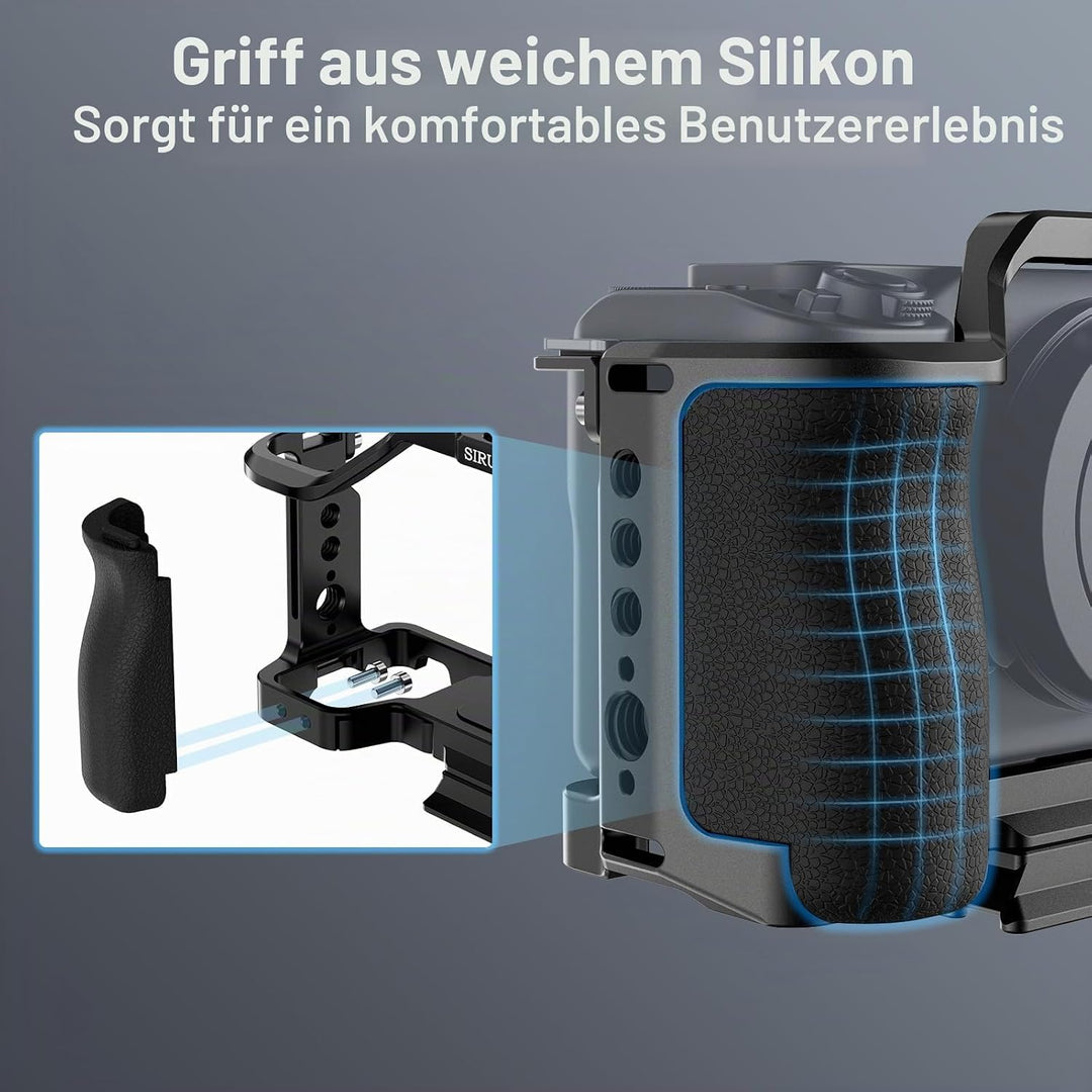 SIRUI ZV-E1 Kamerakäfig mit Silikongriff, Full Cage für Sony ZV-E1 mit HDMI-Kabelklemme, integrierte
