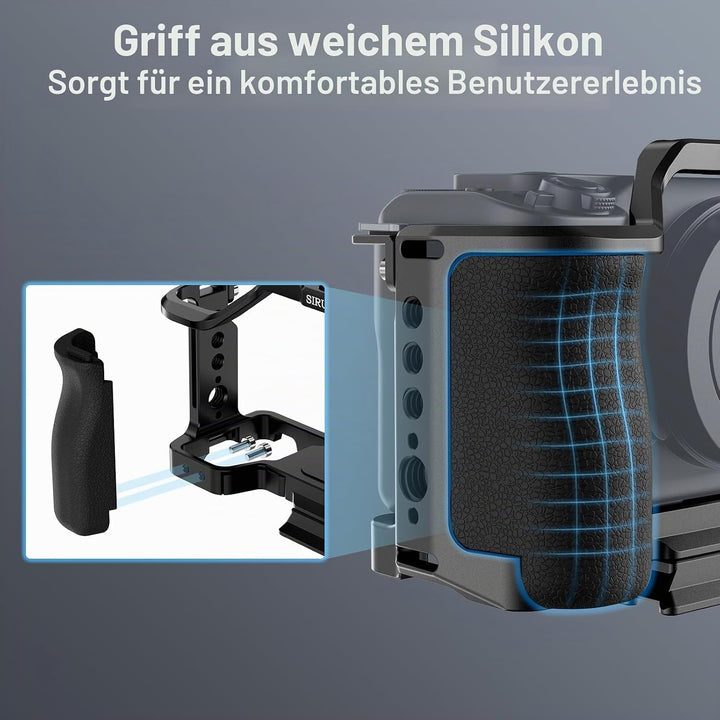 SIRUI ZV-E1 Kamerakäfig mit Silikongriff, Full Cage für Sony ZV-E1 mit HDMI-Kabelklemme, integrierte