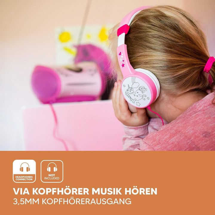 Lenco SCD-24 Stereo UKW-Radio mit CD-Player und Teleskopantenne rosa ohne Bluetooth pink, ohne Bluet