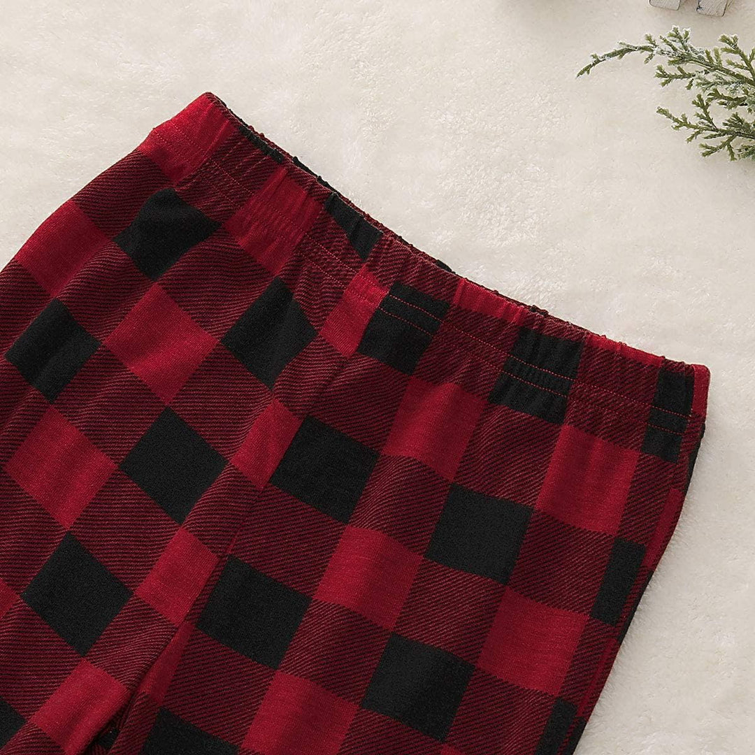 SANMIO Weihnachten Familie Outfit Set Matching Lange Ärmel Bluse + Plaid Lange Hosen Pyjama Set Dame