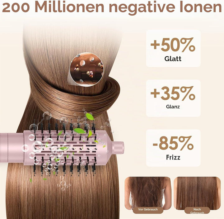Rotierende Haarbürste, Air Styler 800 W, Ionen-Haartrockner, Heizbürste, 3-in-1, Lockenstab 38/50 mm