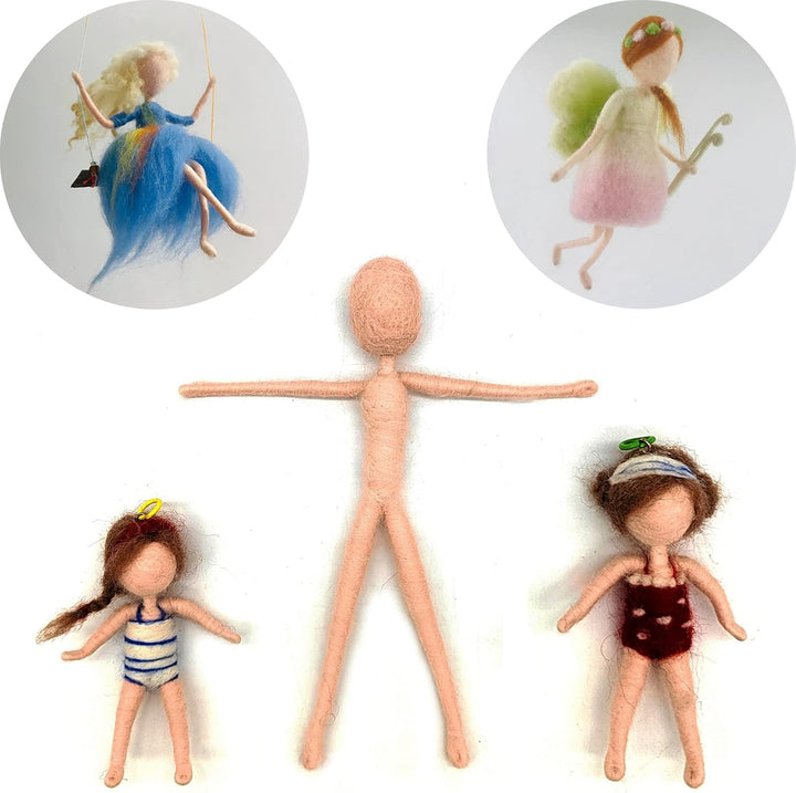 5 Stück Vorgefertigtes Filzset Filzwolle Körper 7cm, um Feen, Mumien, Gnomen, Aliens leichter zu mac