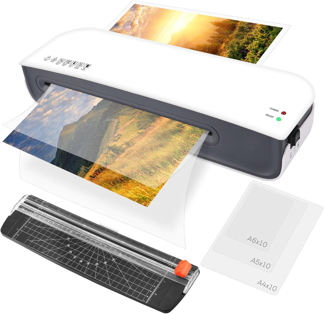 Nigecue Laminiergerät A4, 3 in 1 Laminiermaschine mit 30 Stück A4 A5 A6 Laminierfolien, Laminator mi