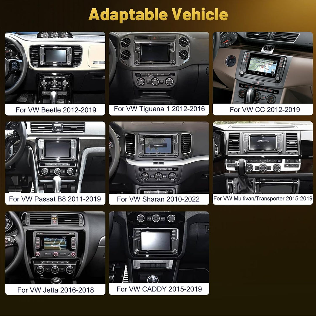 Roinvou 4+64G Android 15 Autoradio für VW Beetle Passat Jetta Sharan CC Tiguana Caddy Wireless CarPl