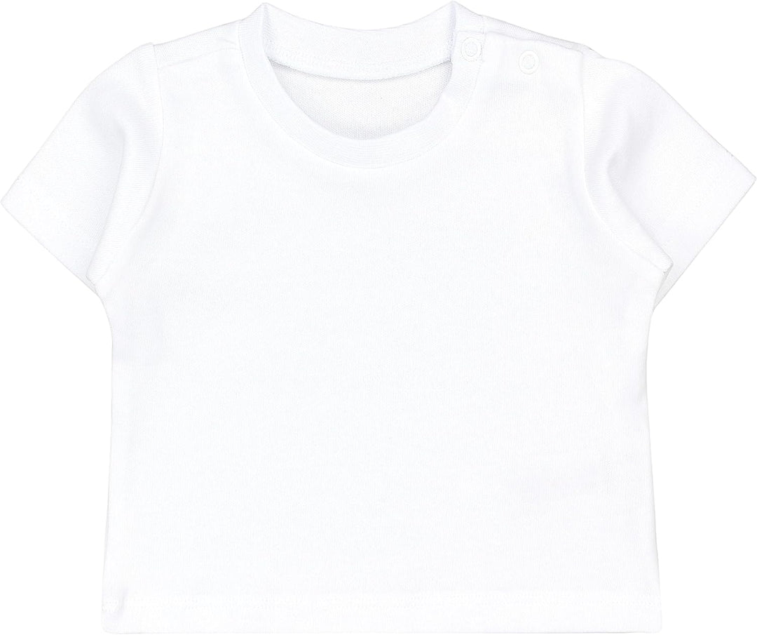 TupTam Baby Jungen Kurzarm T-Shirt mit Aufdruck Unifarben Sterne Streifen 5er Set, 56 Wei&#xDF;