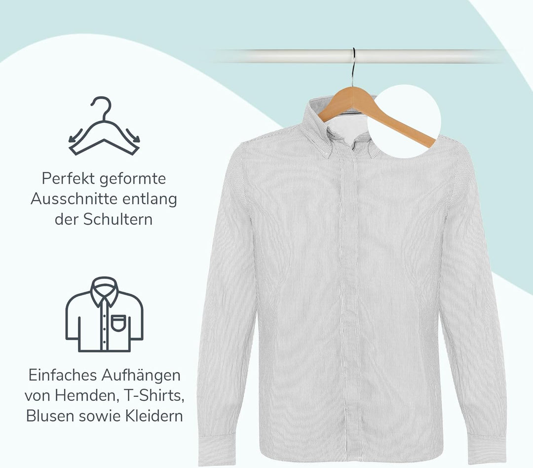 A ACTIVE SOUL – Kleiderbügel Holz 20er Set – Holzkleiderbügel mit Einkerbungen für Kleider & Mittels