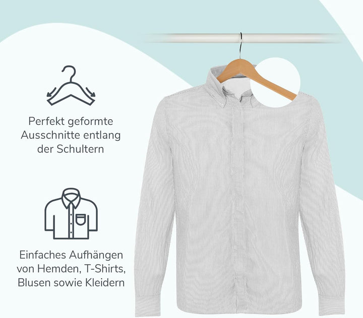 A ACTIVE SOUL – Kleiderbügel Holz 20er Set – Holzkleiderbügel mit Einkerbungen für Kleider & Mittels