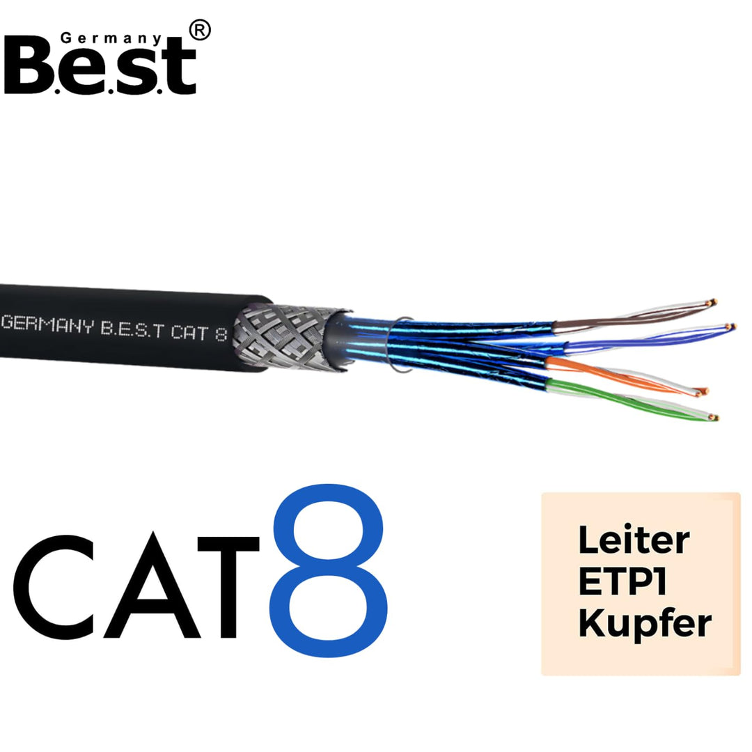 Germany B.e.s.t 500M CAT 8 Erdkabel Netzwerkkabel Outdoorkabel Kupfer LAN Kabel Ethernetkabel S/FTP