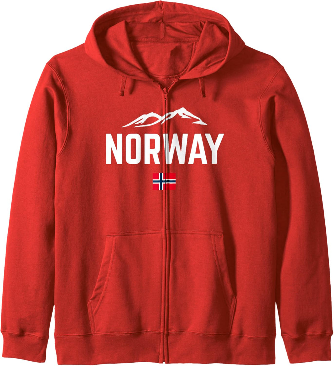 NORWEGEN Berge Flagge Damen Herren Kinder NORWAY Kapuzenjacke