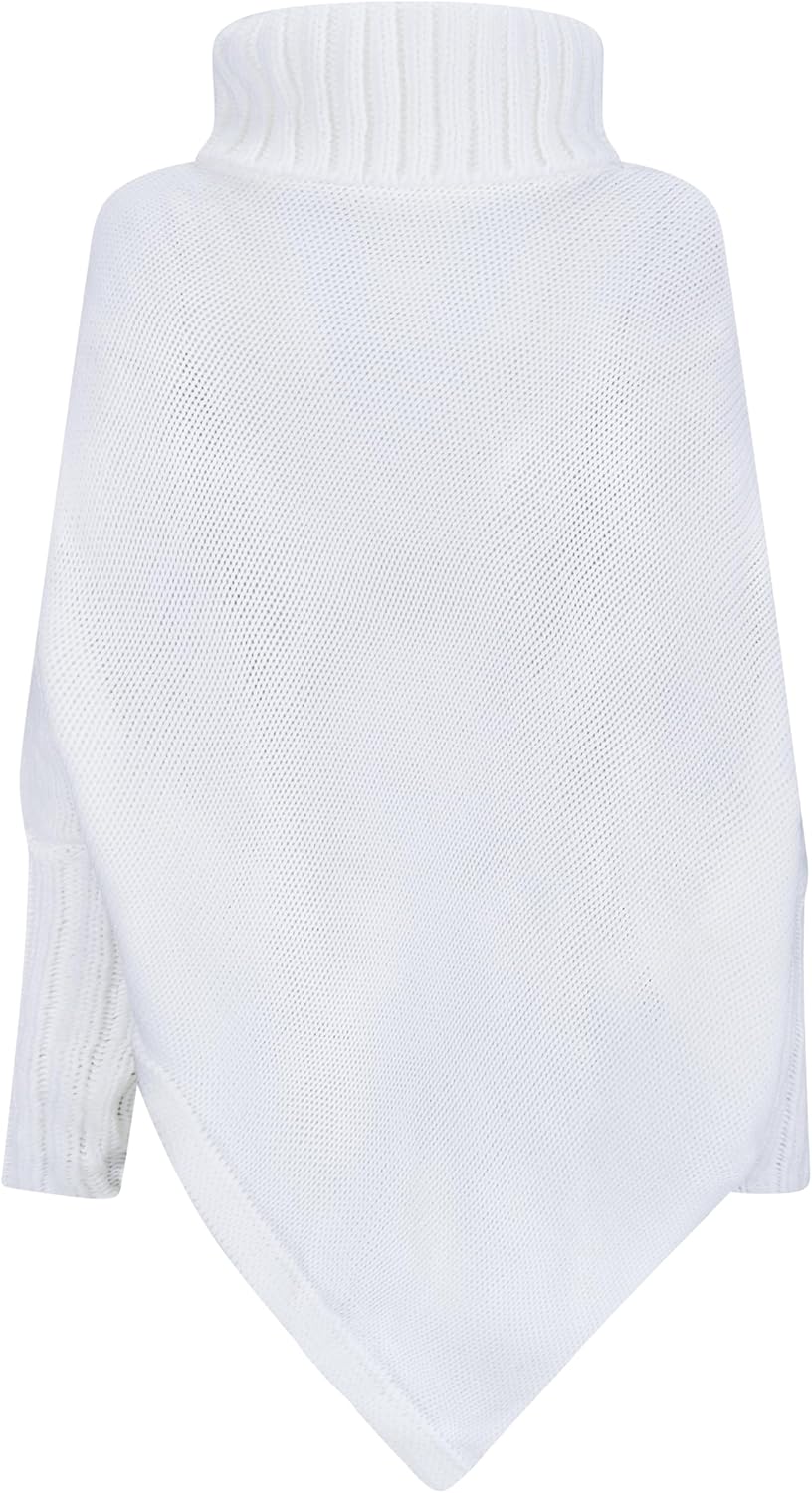 Mississhop Poncho Strick Sweatshirt Pullover Umhang Überwurf Einheitsgrösse Weiss, Einheitsgrösse We