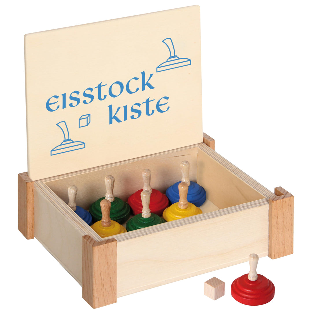 Bartl 103799 Eisstock-Kiste aus Holz, Mini Eisstockschiessen für Hobby-Eisstockschiesser