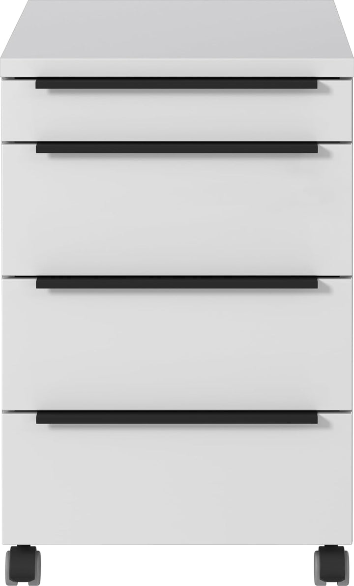 Germania Rollcontainer 4377-69, in Lichtgrau, mit Utensilienfach, 42 x 63 x 60 cm (BxHxT), Lichtgrau