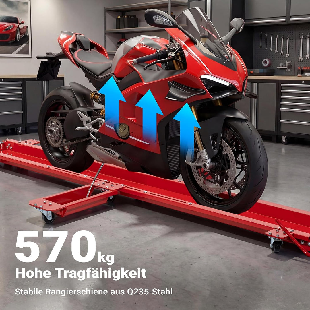 Rangierschiene Motorrad bis 250 kg Rangierhilfe Rangierheber Rangierplatte