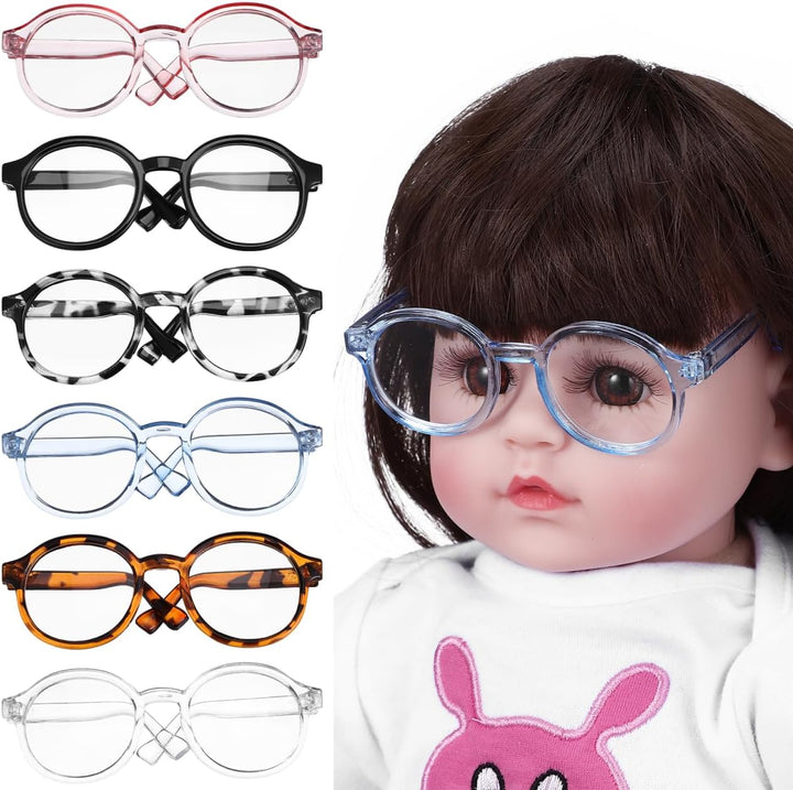 Mini Puppenbrillen Runde Klare Kunststoffgläser Leichtes Accessoire Für Baumwollpuppen Und Plüschtie