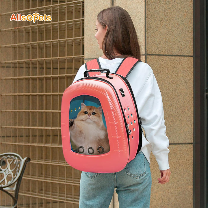 ALLSOPETS Katzenträger-Rucksack Bubble Hunderucksackträger Faltbares Haustier Rucksack für Katzen We