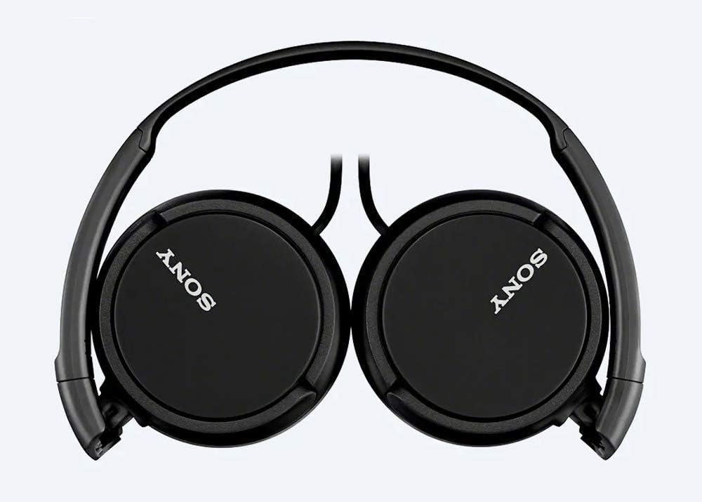 Sony MDR-ZX110 Faltbarer Bügelkopfhörer, schwarz, 25 & PremiumCord Adapter 6,3 mm Stereostecker auf