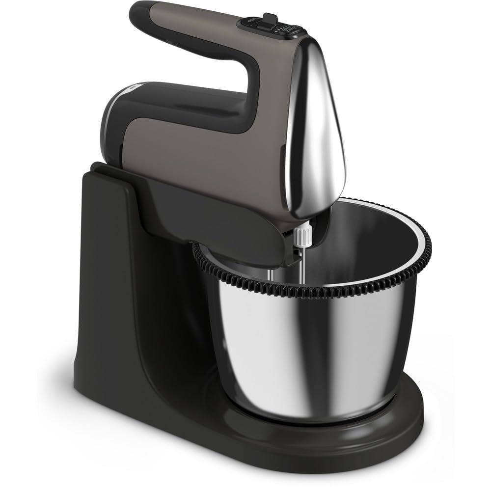 Tefal HT654E38 Powermix Silence Hand Mixer with Pivoting Bowl 2.5 L 600 W Black