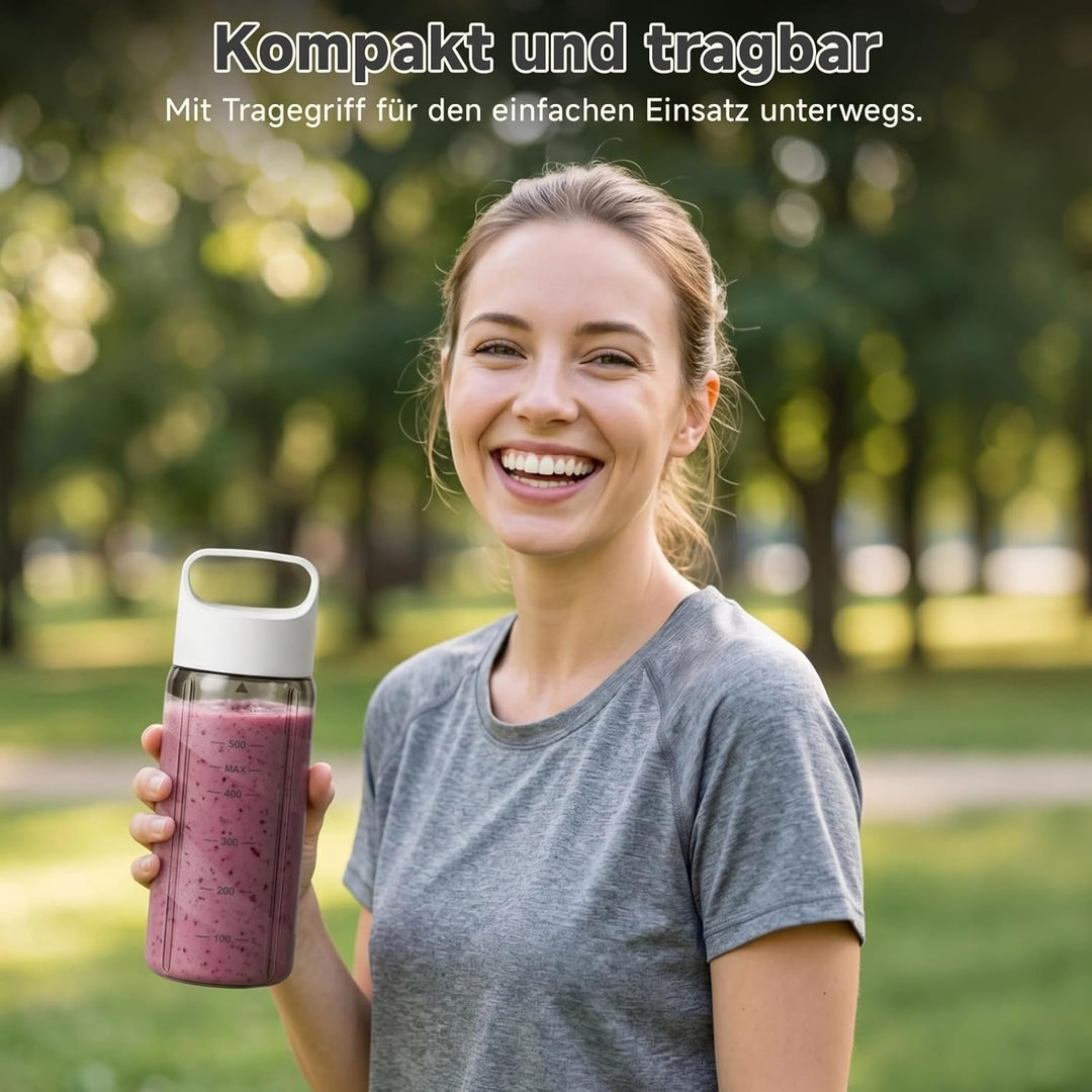 COKUNST Tragbarer Mixer, kleiner Smoothie & Shake Maker mit 8 Klingen, Mini Personal Blender mit LED