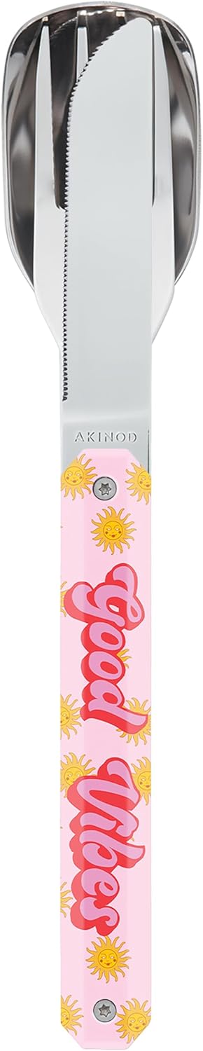 akinod – Magnetisches Besteck 12:34 Good Vibes - Gabel + Messer + Löffel – Edelstahl – Magnetische V