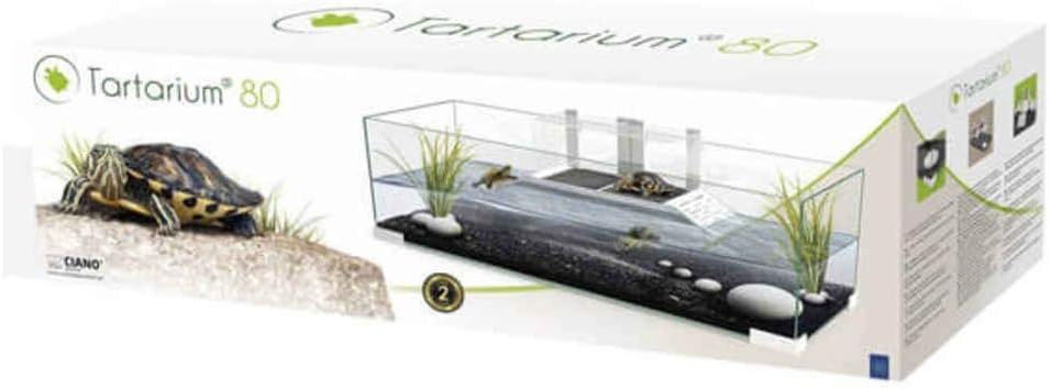 Tartarium 80 Schildkröten Terrapin Reptilien-Glastank mit 2 x Rampe