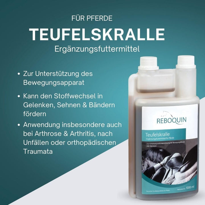 Rebopharm ReboQuin Teufelskralle 1 Liter | Gelenkgesundheit bei Pferden | Arthrose Entzündung Schwel