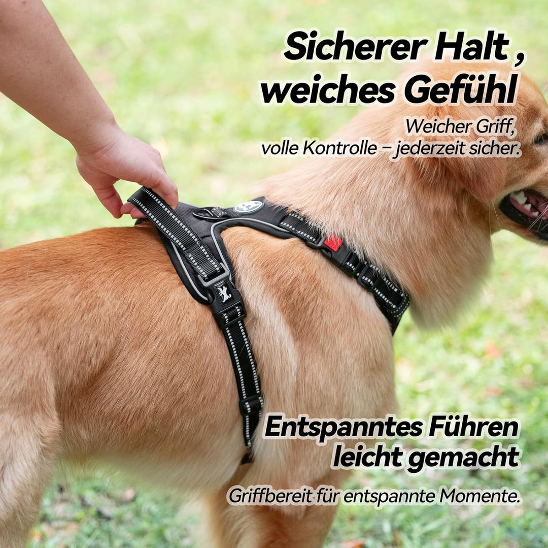 PoyPet Keine Pull Hundegeschirr Front Reflektierende Pet Weste für Hunde mit Einfache Kontrolle Grif