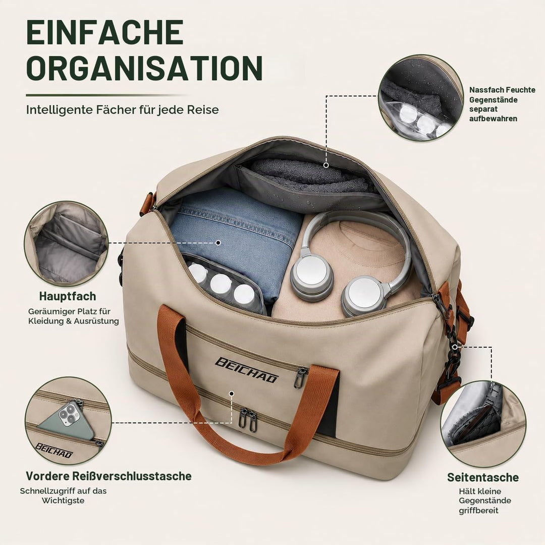 lafo Sporttasche &amp; Reisetasche für Damen und Herren, Wochenendtasche Gym Bag, wasserdichte Schwimmta